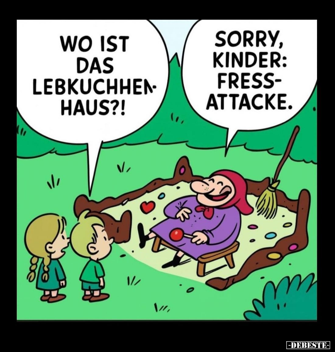 Wo ist das Lebkuchenhaus?! - Sorry, Kinder: Fressattacke.