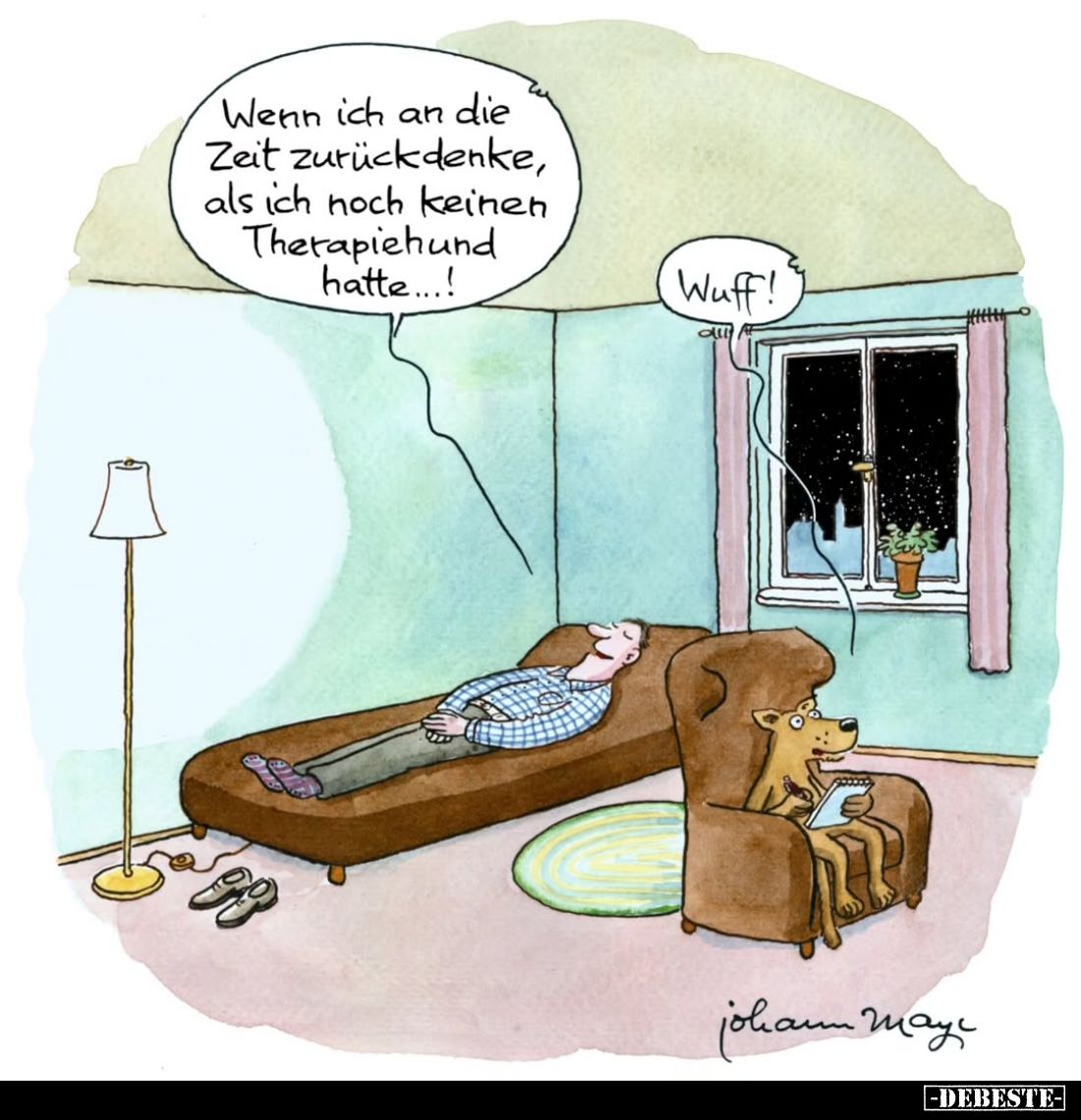 Wenn ich an die Zeit zurückdenke, als ich noch keinen Therapiehund hatte...!
-
Wuff!
