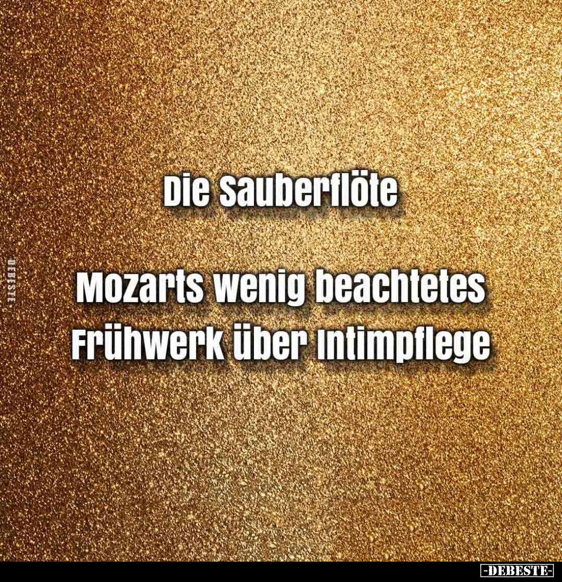 Die Sauberflöte.

Mozarts wenig beachtetes Frühwerk über Intimpflege.