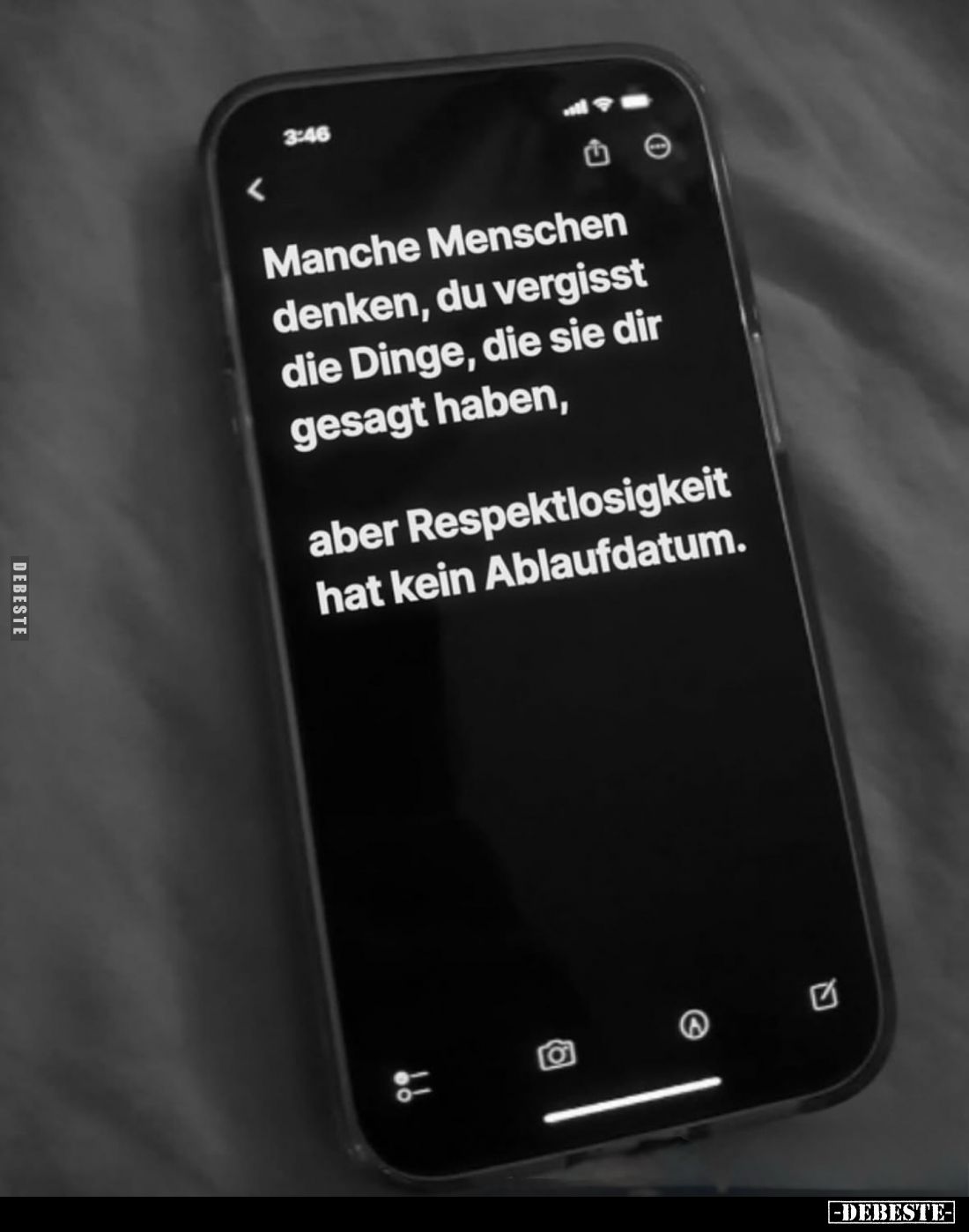 Manche Menschen denken, du vergisst die Dinge, die sie dir gesagt haben,
aber Respektlosigkeit hat kein Ablaufdatum.