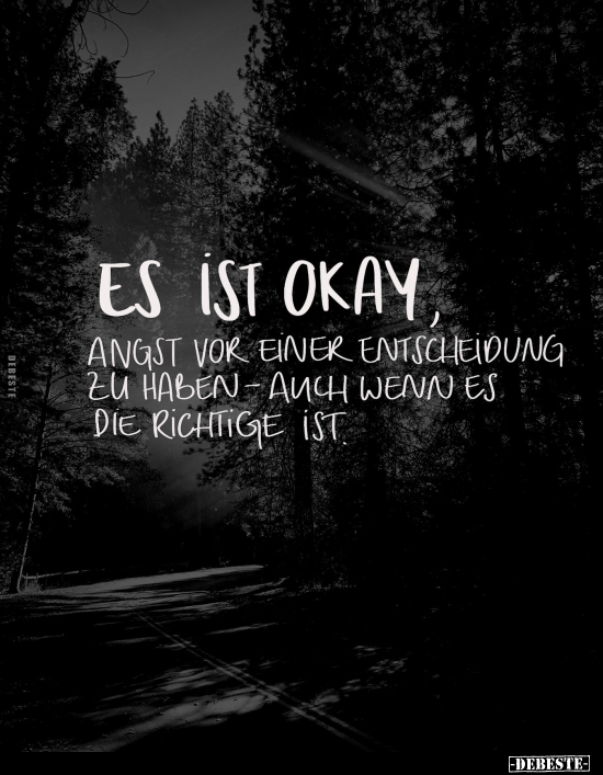 Es ist okay, Angst vor einer Entscheidung zu haben.. - Lustige Bilder | DEBESTE.de