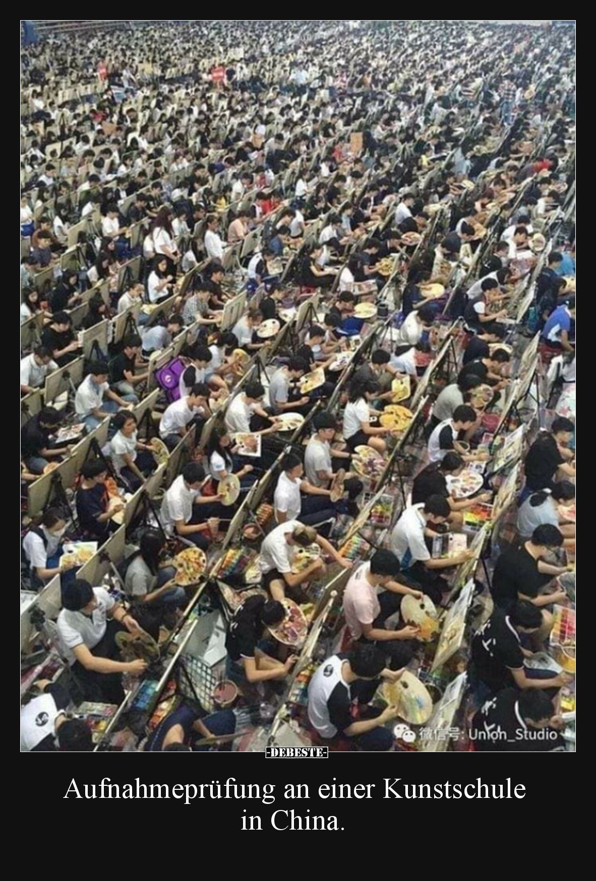 Aufnahmeprüfung an einer Kunstschule in China.