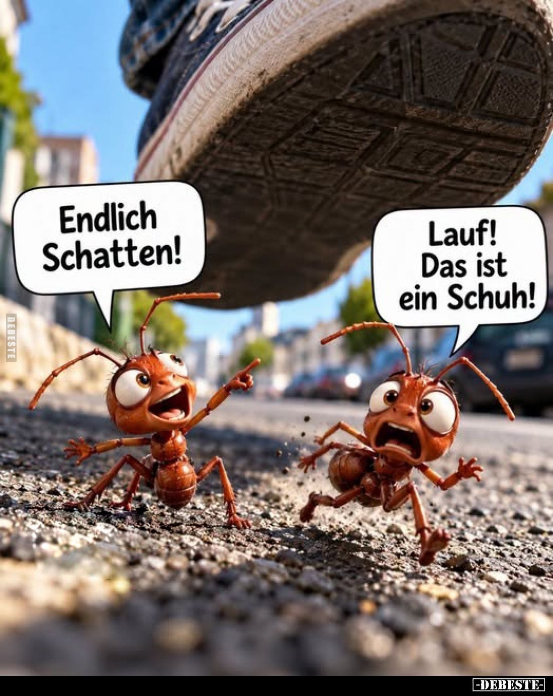 Endlich Schatten!
-
Lauf! Das ist ein Schuh!