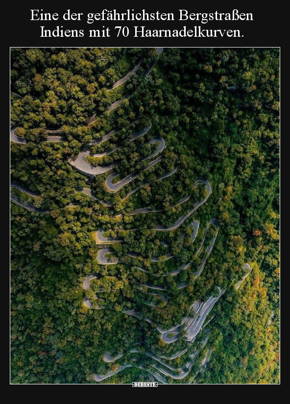 Eine der gefährlichsten Bergstraßen Indiens mit 70..