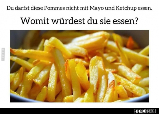 Du darfst diese Pommes nicht mit Mayo und Ketchup.. - Lustige Bilder | DEBESTE.de