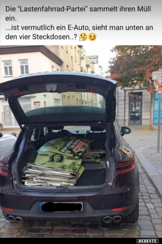 Die "Lastenfahrrad-Partei" sammelt ihren Müll ein... - Lustige Bilder | DEBESTE.de