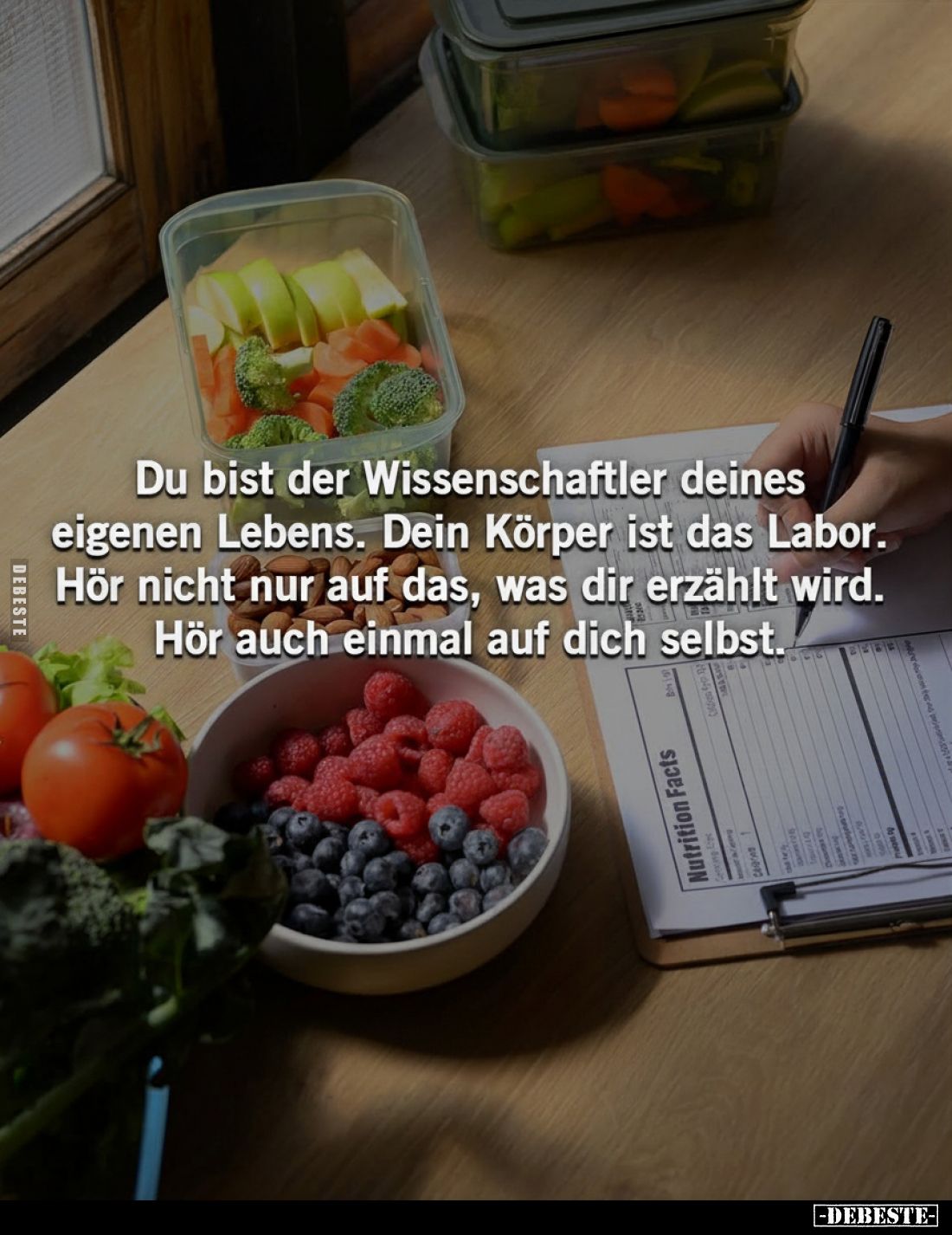 Du bist der Wissenschaftler deines eigenen Lebens. Dein Körper ist das Labor.
Hör nicht nur auf das, was dir erzählt wird.
...