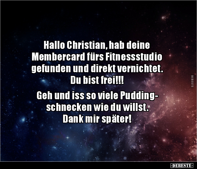 Hallo Christian, hab deine Membercard fürs.. - Lustige Bilder | DEBESTE.de