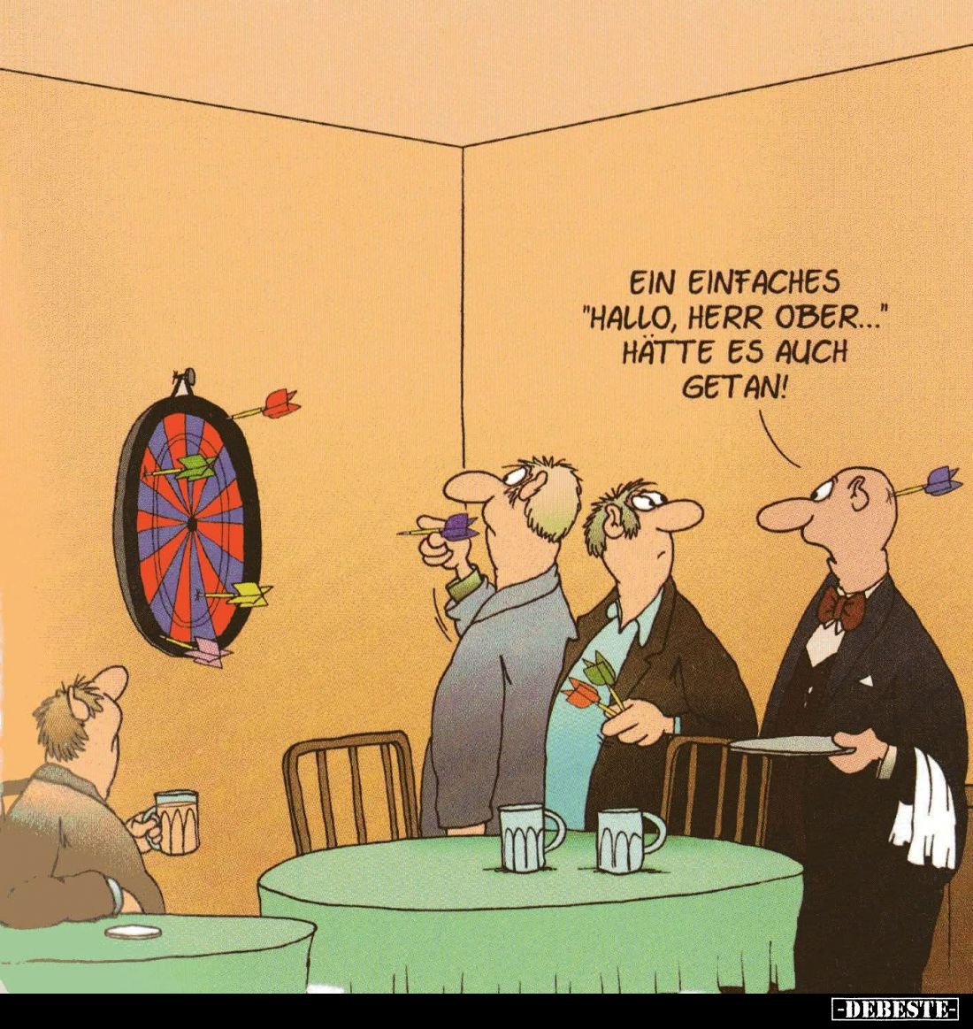 Ein einfaches "Hallo, Herr Ober..." hätte es auch getan!