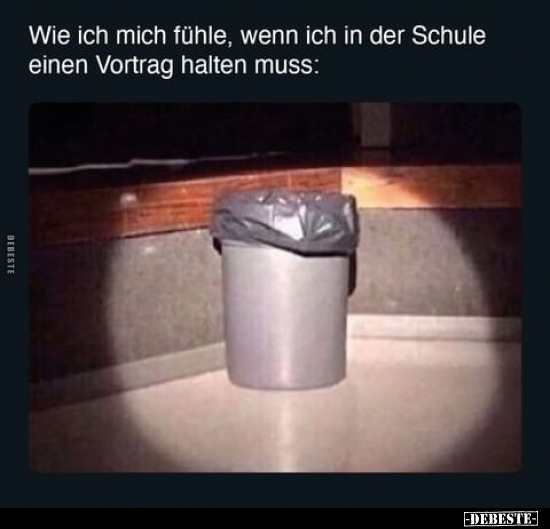 Wie ich mich fühle, wenn ich in der Schule einen Vortrag.. - Lustige Bilder | DEBESTE.de