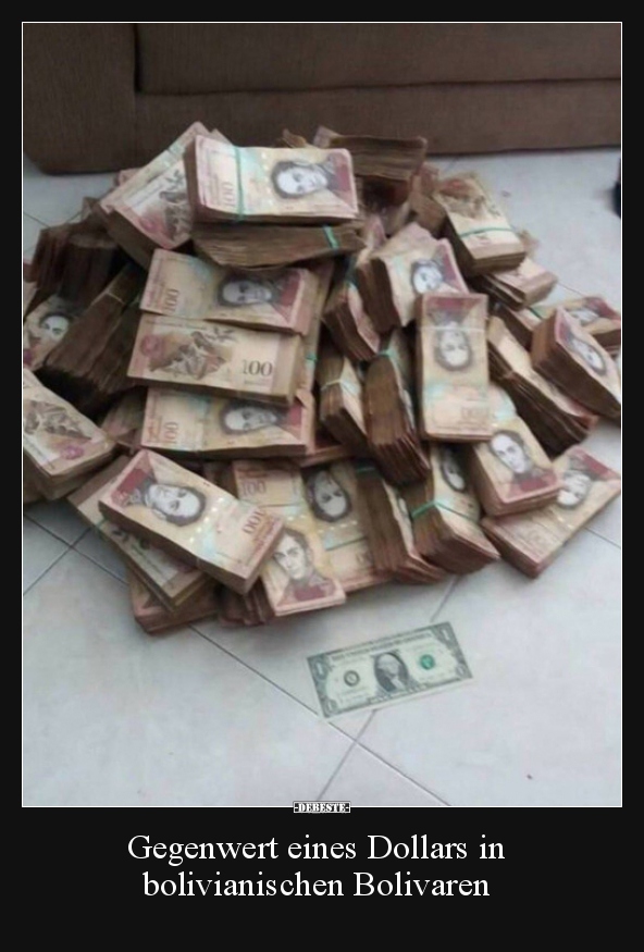 Gegenwert eines Dollars in bolivianischen Bolivaren..