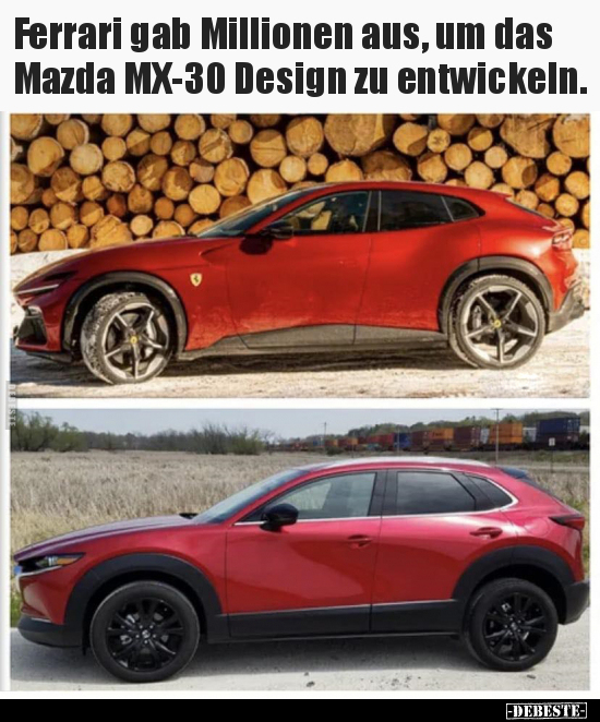 Ferrari gab Millionen aus, um das Mazda MX-30 Design zu.. - Lustige Bilder | DEBESTE.de
