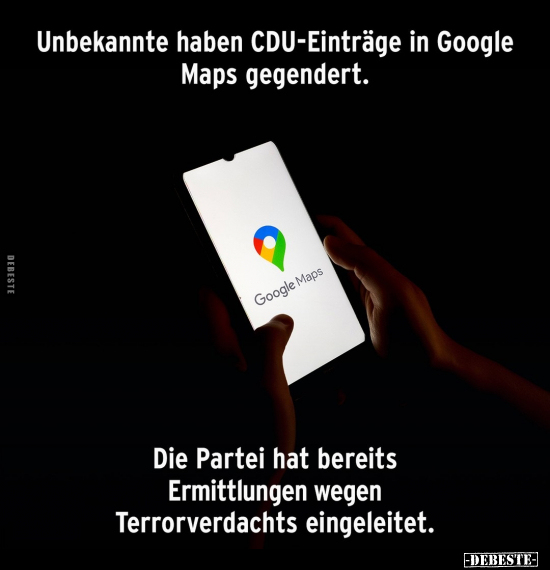 Unbekannte haben CDU-Einträge in Google Maps.. - Lustige Bilder | DEBESTE.de