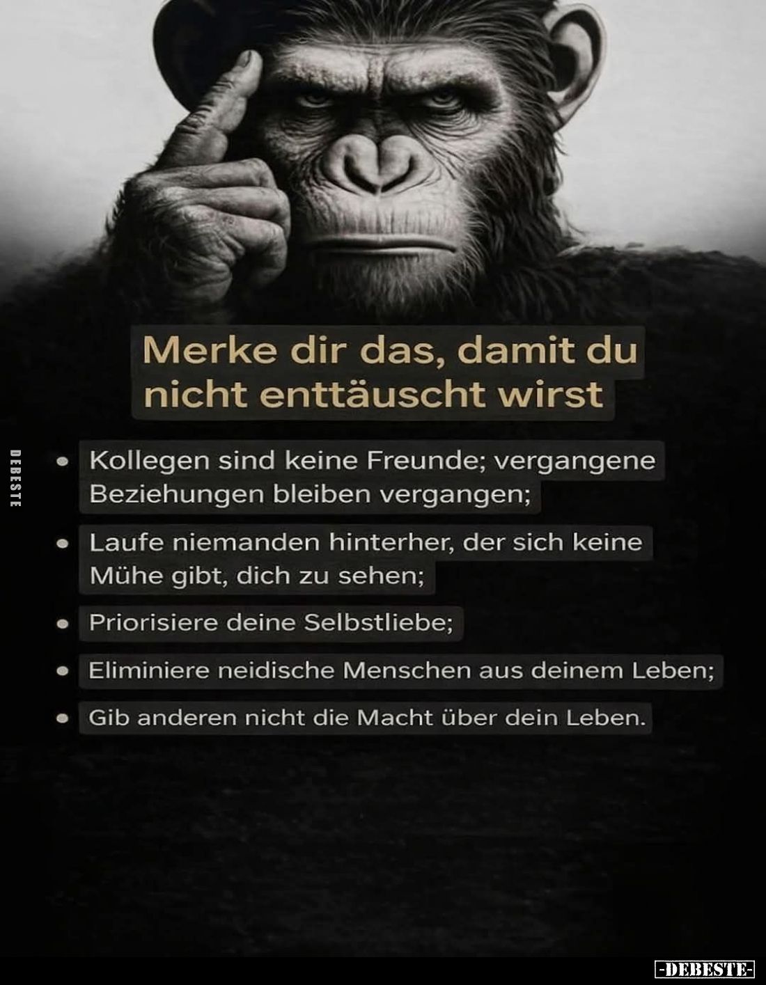 Merke dir das, damit du nicht enttäuscht wirst:
- Kollegen sind keine Freunde; vergangene Beziehungen bleiben vergangen;
- ...