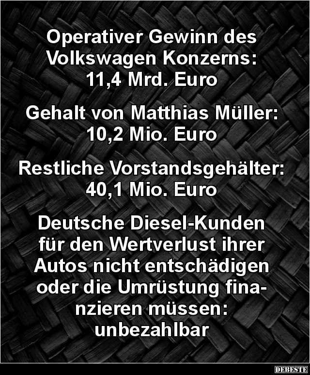 Operativer Gewinn des Volkswagen Konzerns... - Lustige Bilder | DEBESTE.de