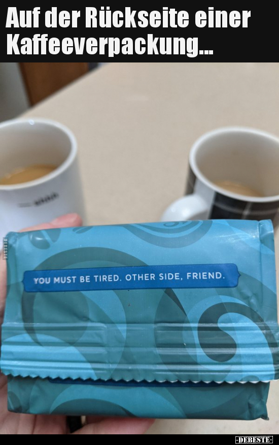 Auf der Rückseite einer Kaffeeverpackung...