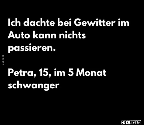 Gewitter, Auto, Petra, Schwanger