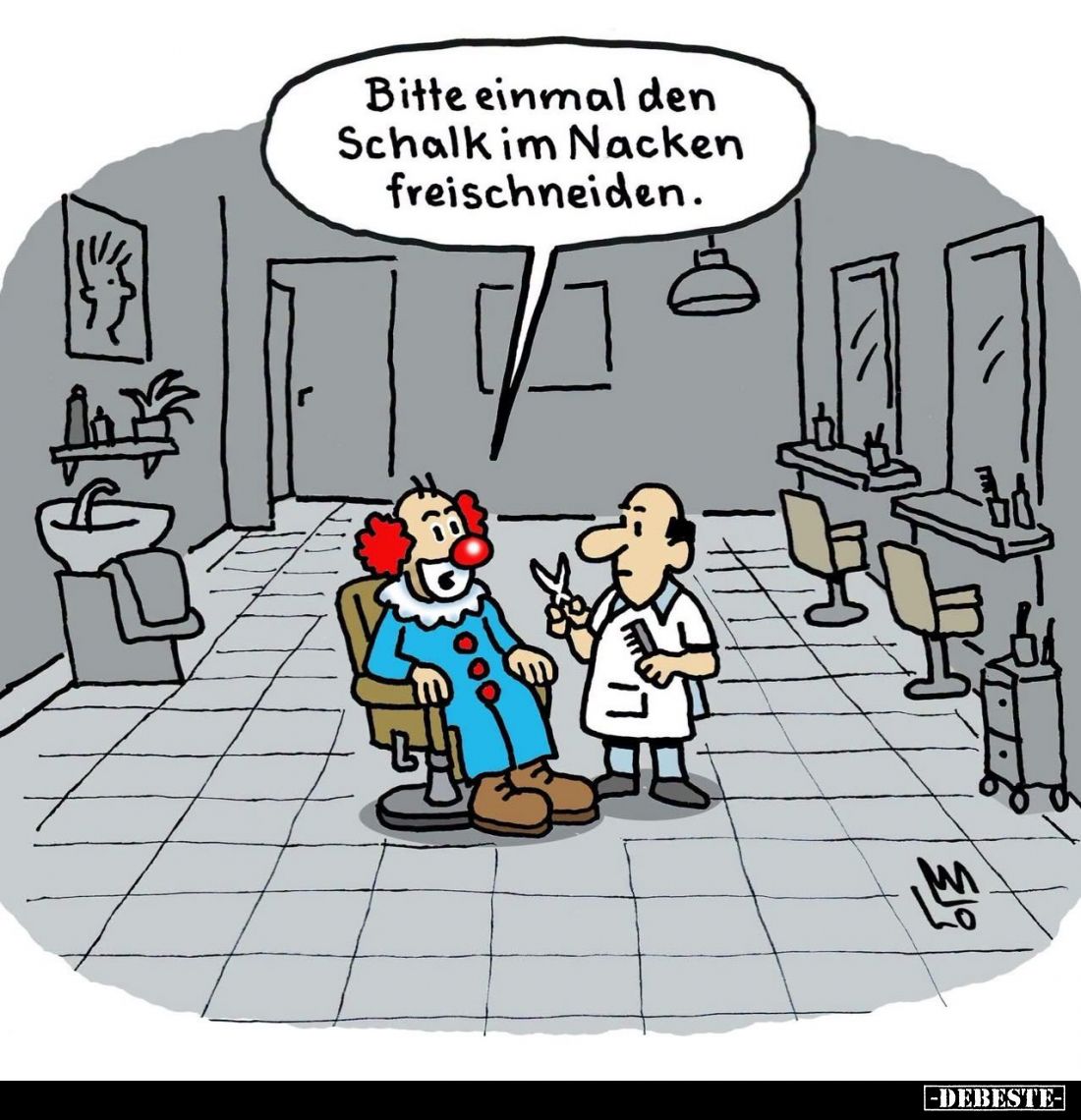 Bitte einmal den Schalk im Nacken freischneiden.
