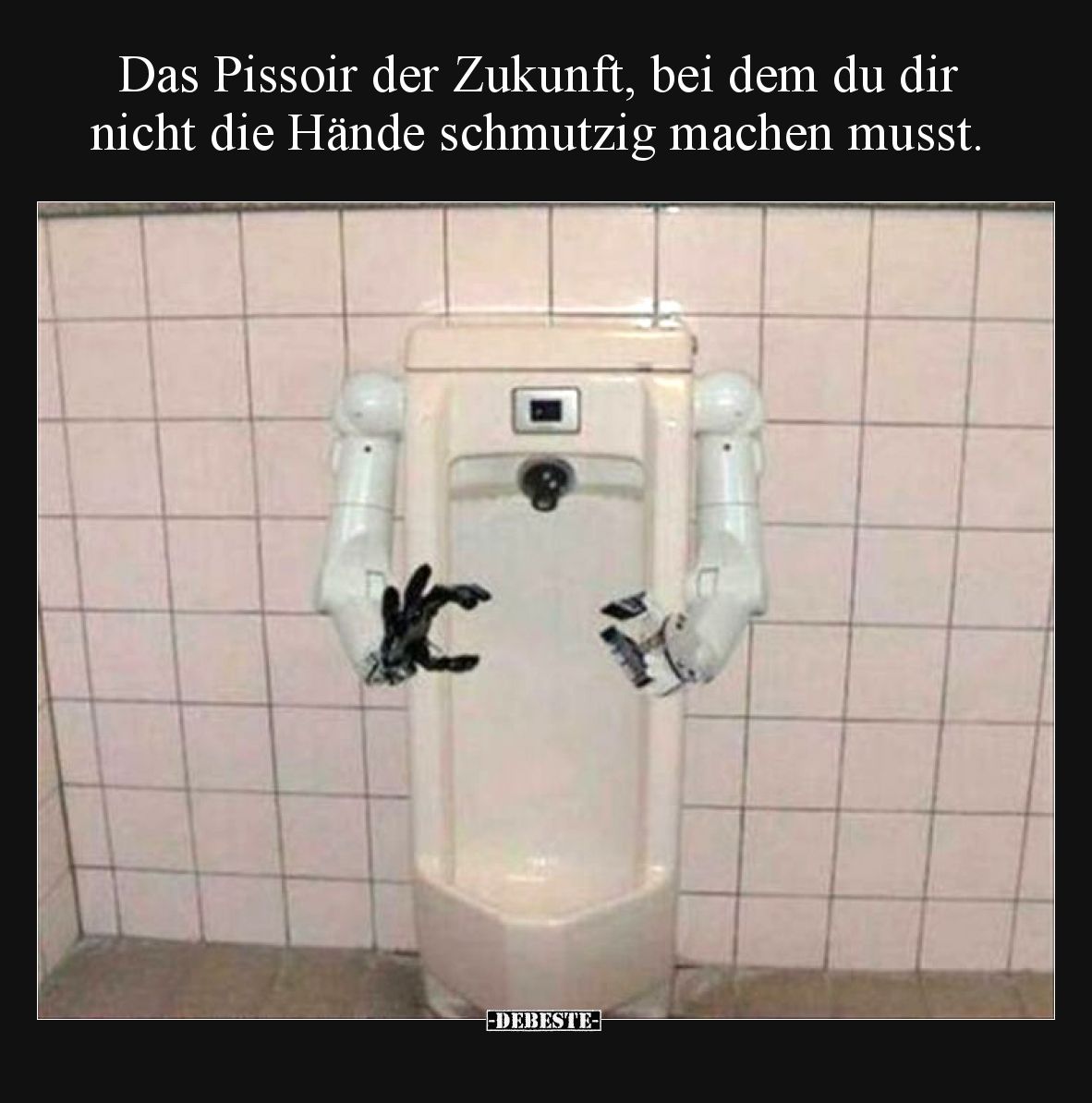Das Pissoir der Zukunft, bei dem du dir nicht die Hände schmutzig machen musst.