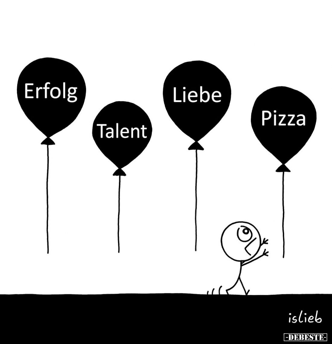 Erfolg,
Talent,
Liebe,
Pizza.