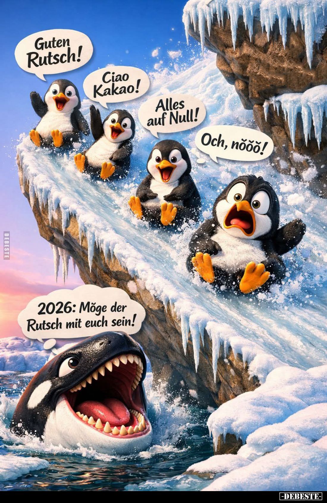 Guten Rutsch! -
Ciao Kakao!
-
Alles auf Null! -
Och, nooo! -
2026: Möge der Rutsch mit euch sein!