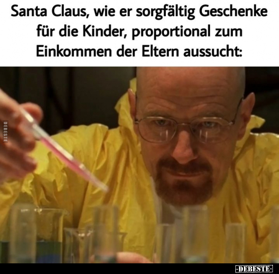 Santa Claus, wie er sorgfältig Geschenke für die Kinder.. - Lustige Bilder | DEBESTE.de