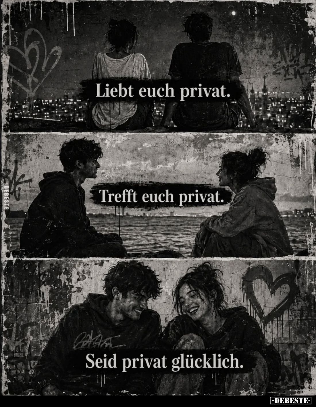 Liebt euch privat.
Trefft euch privat.
Seid privat glücklich.