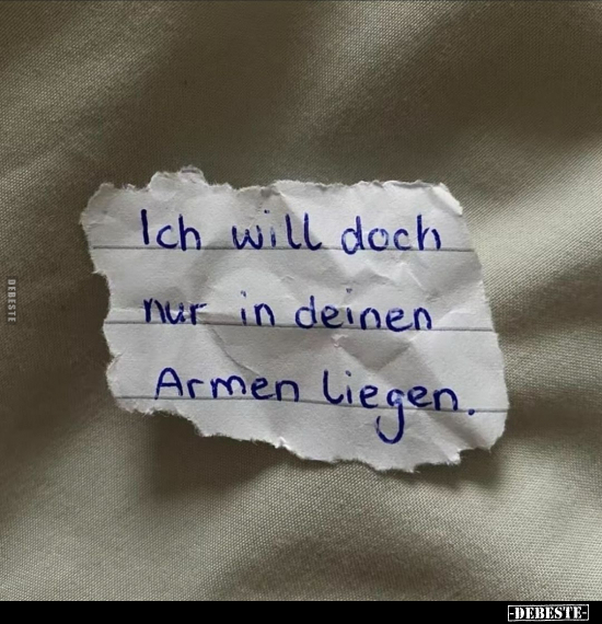 Ich will doch nur in deinen Armen liegen.. - Lustige Bilder | DEBESTE.de