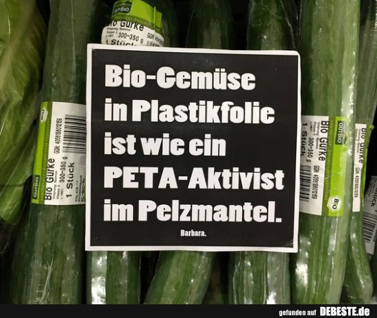 Biogemüse in Plastikfolie.. - Lustige Bilder | DEBESTE.de