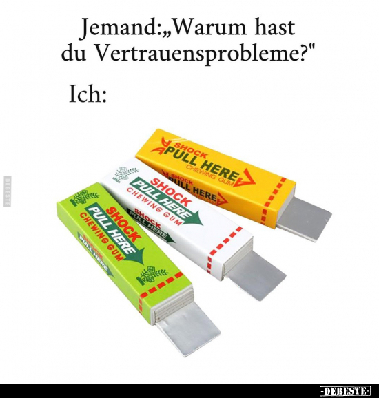 Jemand: „Warum hast du Vertrauensprobleme?".. - Lustige Bilder | DEBESTE.de