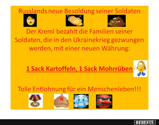 Putin und die großzügige Entschädigung der Soldatenfamilien - Lustige Bilder | DEBESTE.de