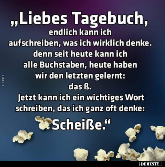 "Liebes Tagebuch, endlich kann ich aufschreiben, was ich.." - Lustige Bilder | DEBESTE.de