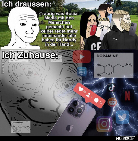 Ich draussen: Traurig was Social Media mit den Menschen.. - Lustige Bilder | DEBESTE.de