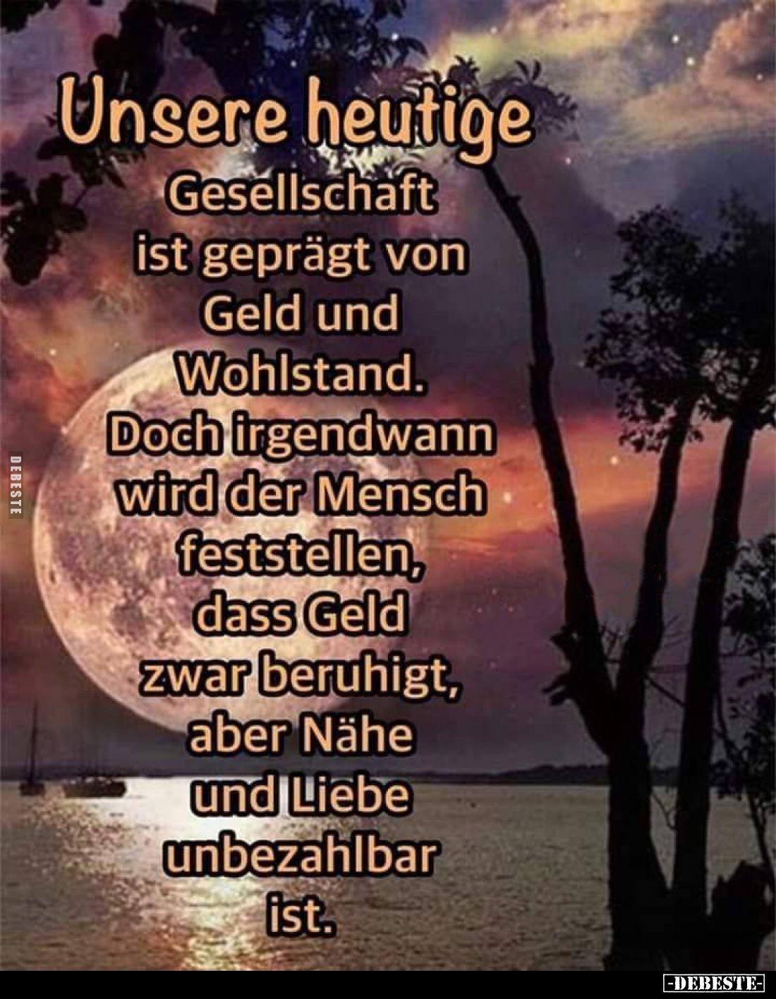 Unsere heutige
Gesellschaft ist geprägt von Geld und Wohlstand. Doch irgendwann wird der Mensch feststellen, dass Geld zwar ...