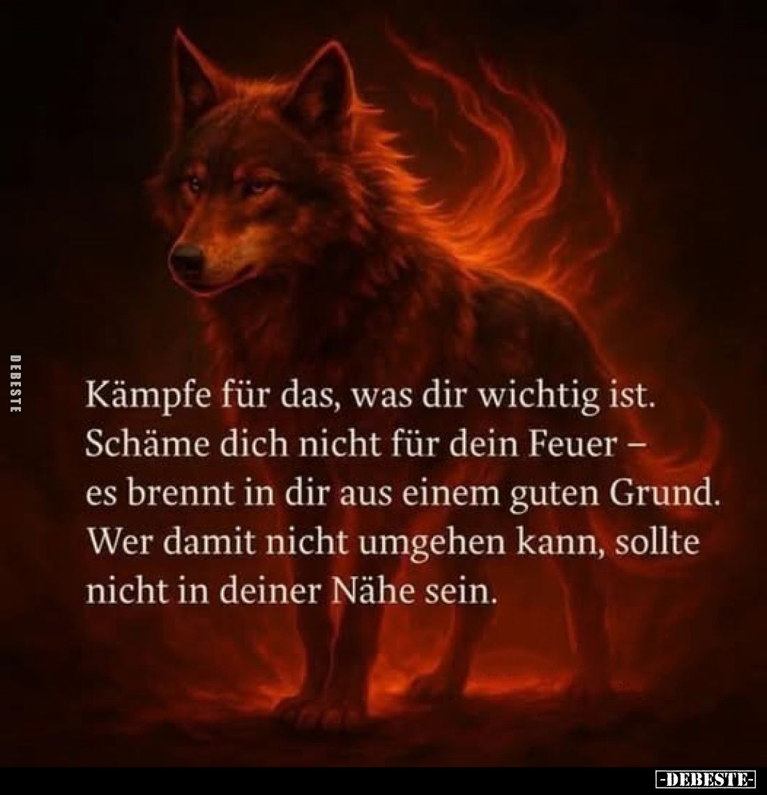 Kämpfe für das, was dir wichtig ist. Schäme dich nicht für dein Feuer -es brennt in dir aus einem guten Grund. Wer damit nich...