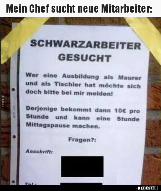 Mein Chef sucht neue Mitarbeiter.. - Lustige Bilder | DEBESTE.de