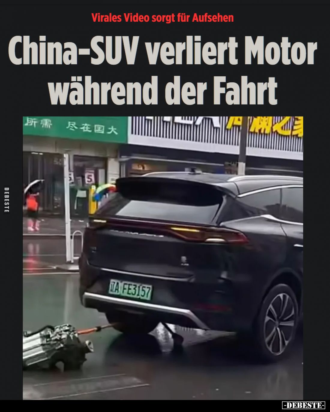 China-SUV verliert Motor während der Fahrt