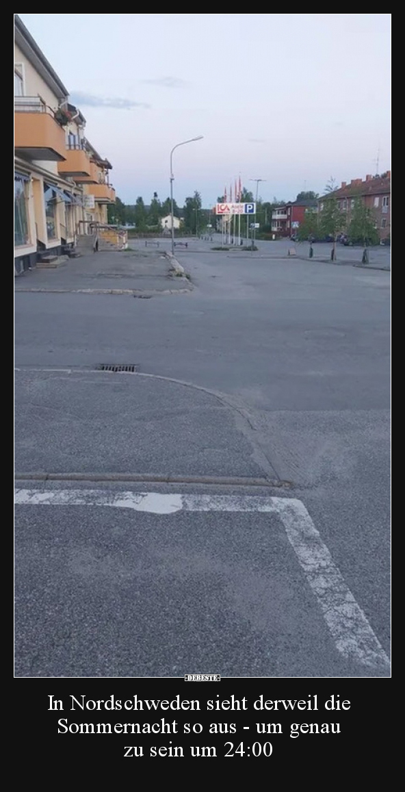In Nordschweden sieht derweil die Sommernacht so aus - um..