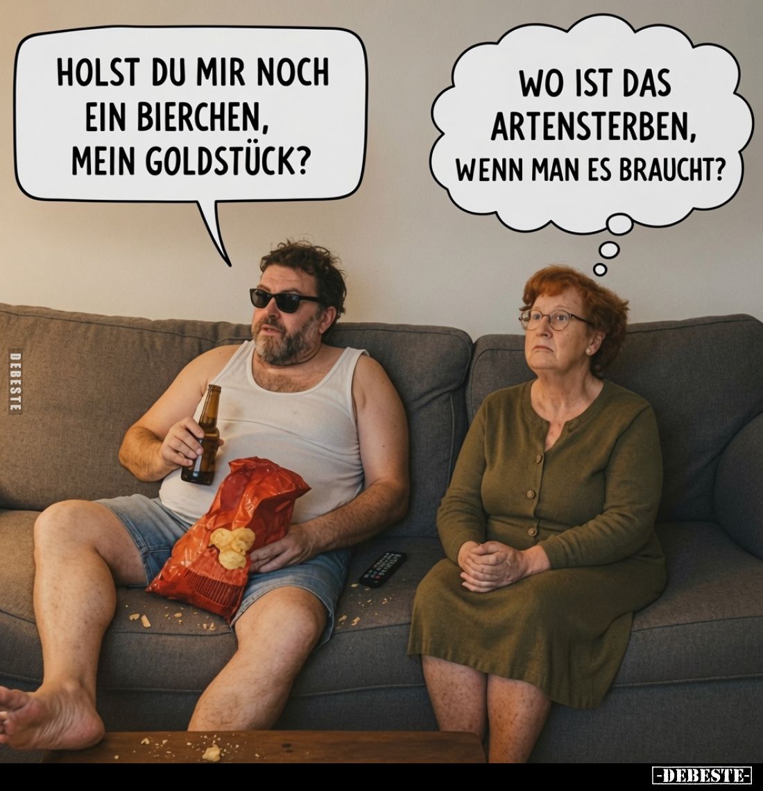 Holst du mir noch ein Bierchen, mein Goldstück?

Wo ist das Artensterben, wenn man es braucht?