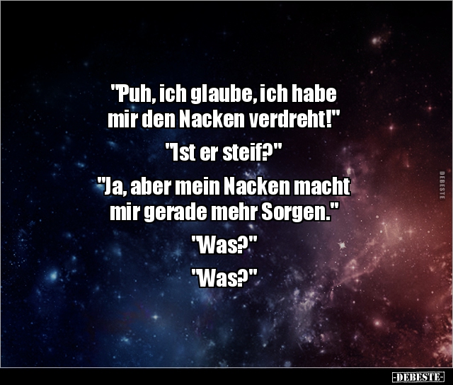 "Puh, ich glaube, ich habe mir den Nacken.." - Lustige Bilder | DEBESTE.de