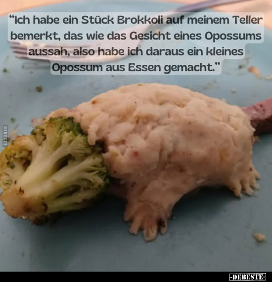 "Ich habe ein Stück Brokkoli auf meinem Teller bemerkt.." - Lustige Bilder | DEBESTE.de