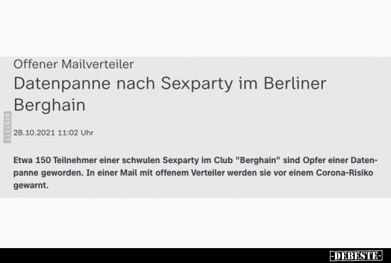 Datenpanne nach Se*xparty im Berliner Berghain.. - Lustige Bilder | DEBESTE.de