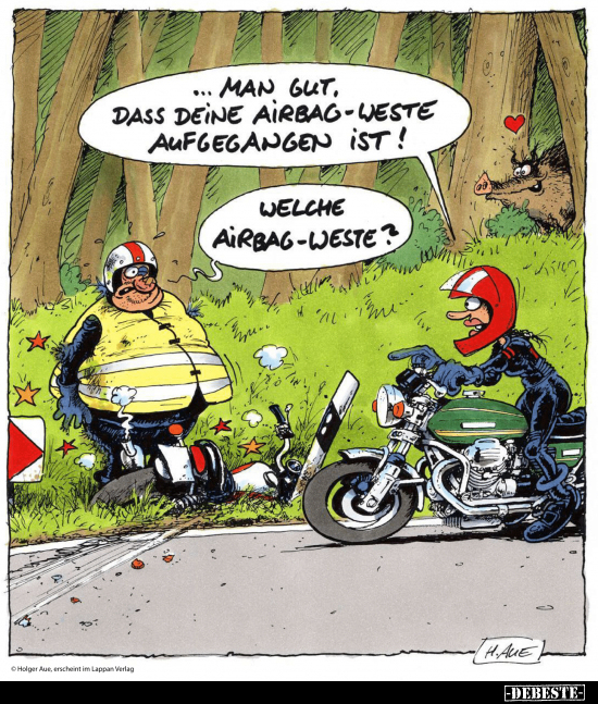 ...Man gut, dass deine Airbag-Weste aufgegangen.. - Lustige Bilder | DEBESTE.de