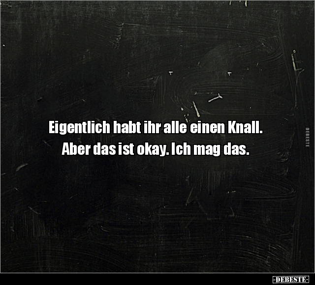 Eigentlich habt ihr alle einen Knall. Aber das ist okay.. - Lustige Bilder | DEBESTE.de