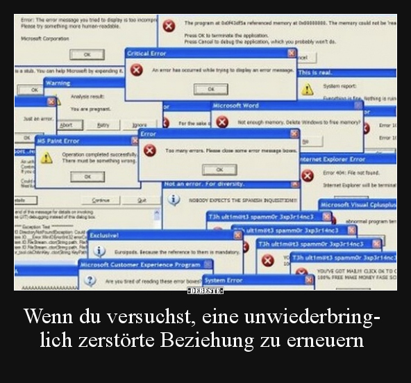 Wenn du versuchst, eine unwiederbringlich zerstörte.. - Lustige Bilder | DEBESTE.de
