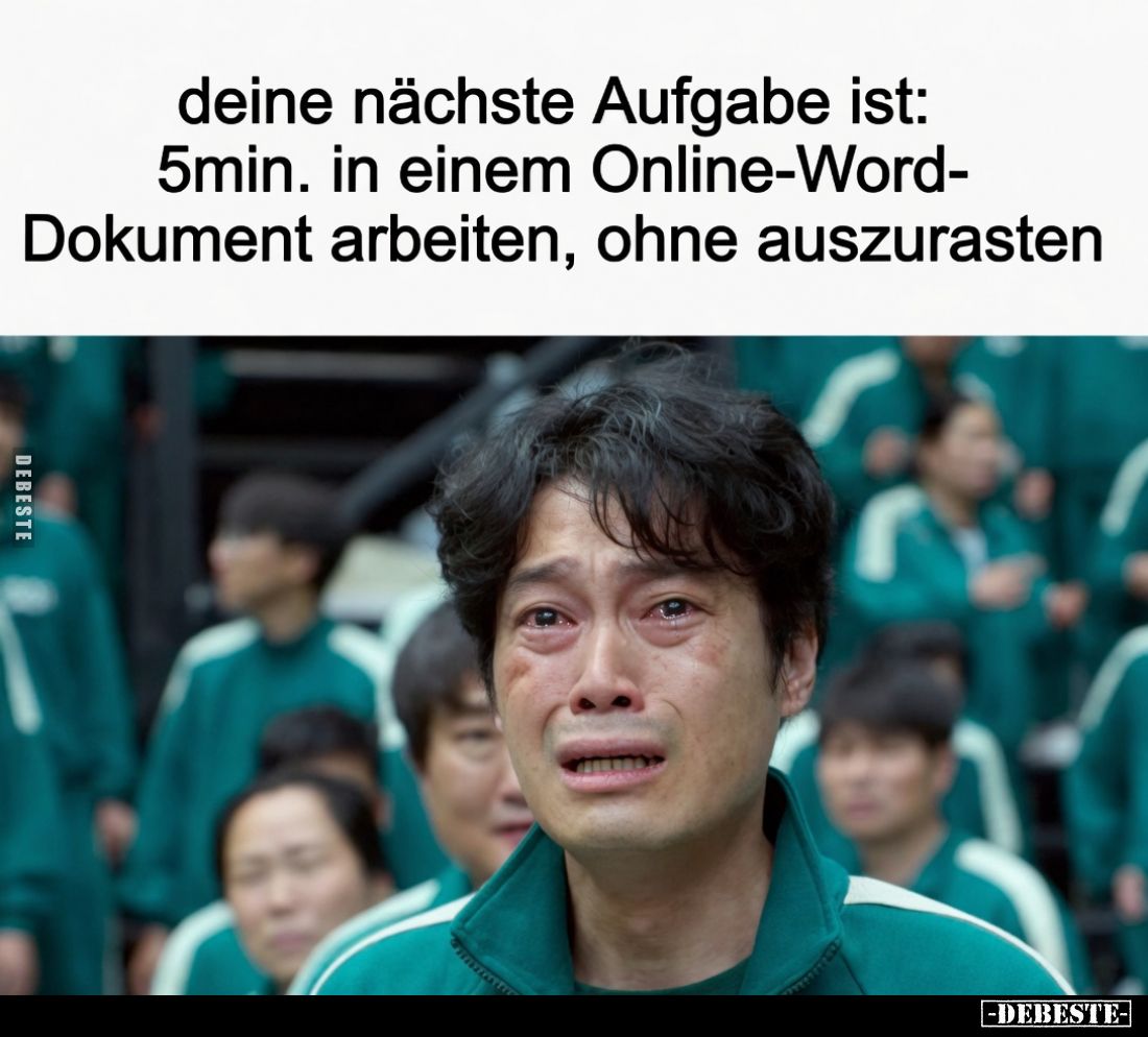deine nächste Aufgabe ist: 5min. in einem Online-Word-Dokument arbeiten, ohne auszurasten