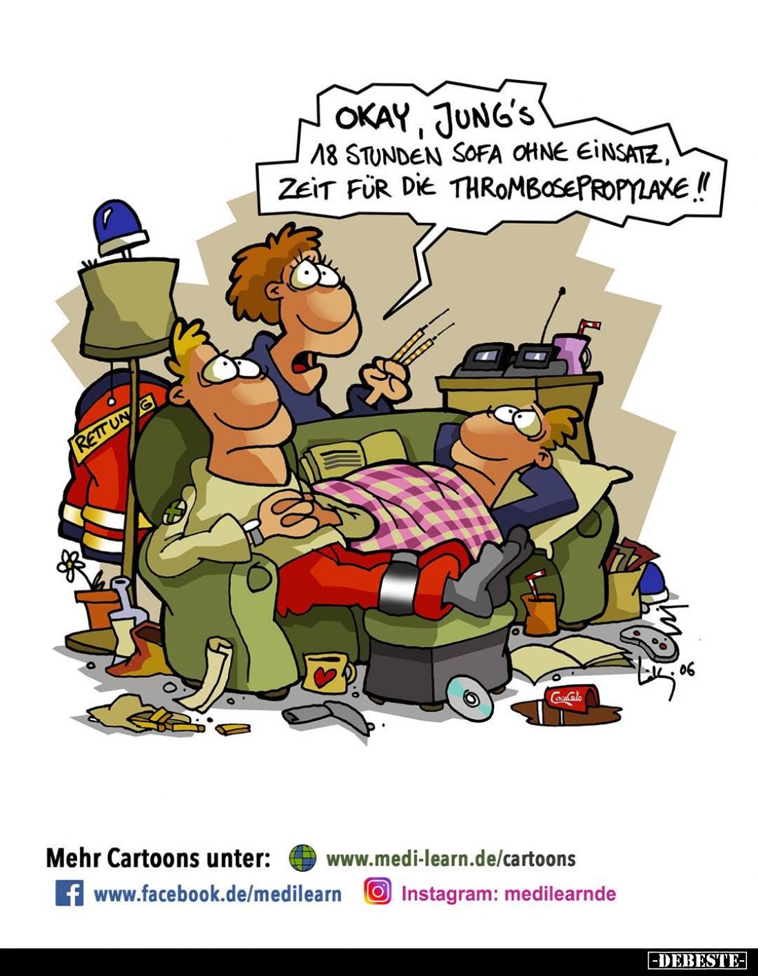 Okay, Jung's 18 Stunden Sofa ohne Einsatz, Zeit für die Thrombosepropylaxe!!