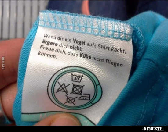 Wenn dir ein Vogel aufs Shirt kackt, ärgere dich.. - Lustige Bilder | DEBESTE.de