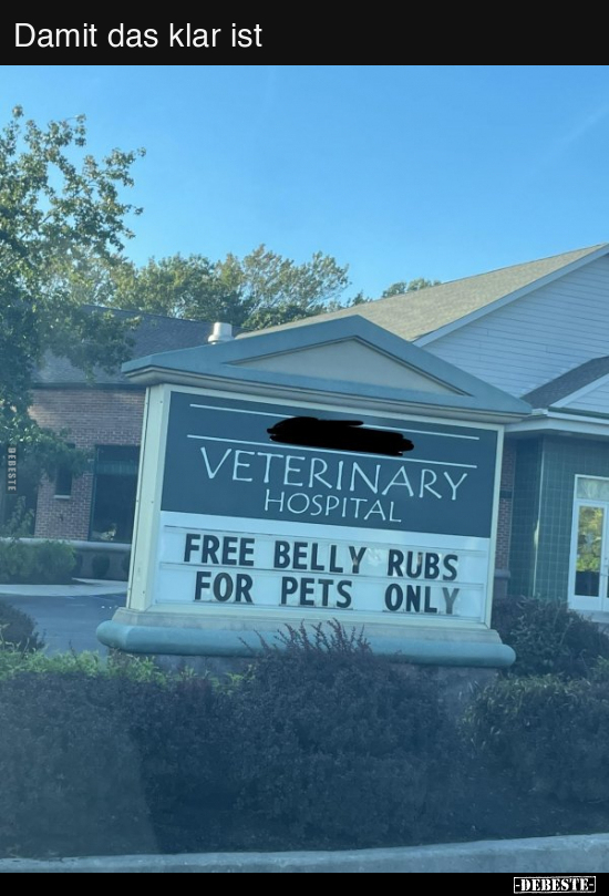 Damit das klar ist..