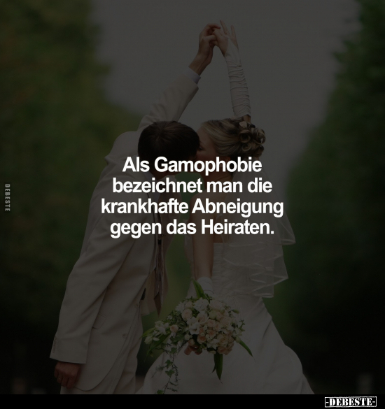 Als Gamophobie bezeichnet man die krankhafte Abneigung.. - Lustige Bilder | DEBESTE.de